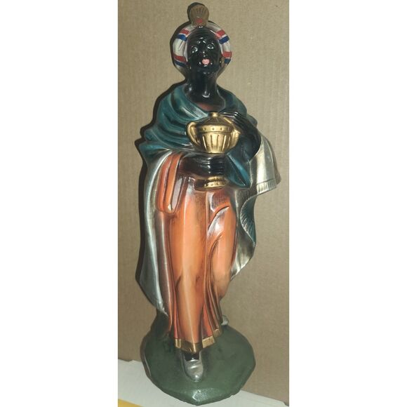 Vintage Sears Nativity Set Lighted Stable 13 Pieces Oh Holy Night Music Box - Picture 11 of 15